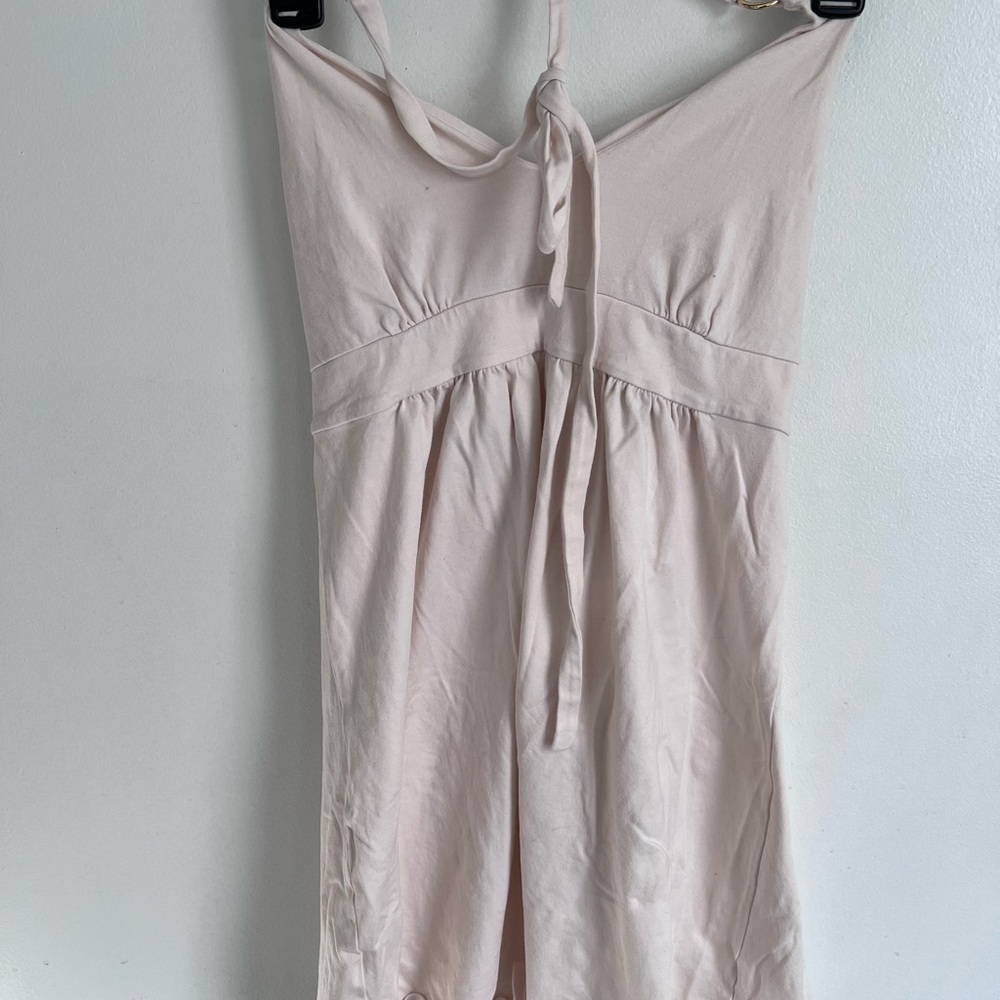 Elegant Pink and Cream Fitted Tie Front Tank Top